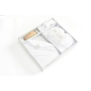 Lavender and Sage Luxury 4-Piece Towel Wrap Bath Spa Gift Box Set White